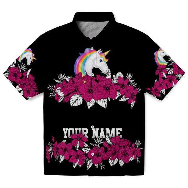 Unicorn Hibiscus Stripe Hawaiian Shirt Best selling