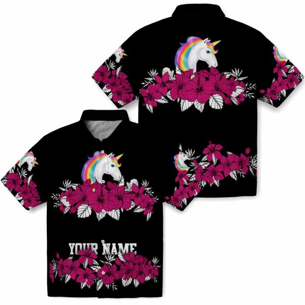 Unicorn Hibiscus Stripe Hawaiian Shirt Latest Model