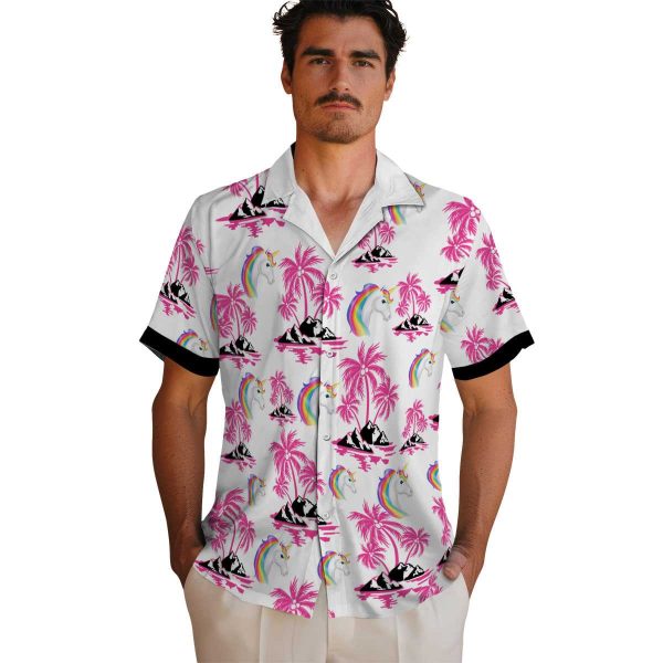 Unicorn Palm Island Print Hawaiian Shirt High quality