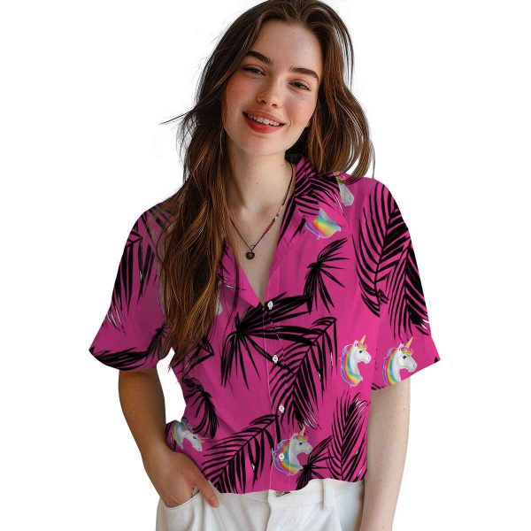 Unicorn Palm Leaf Hawaiian Shirt Trendy