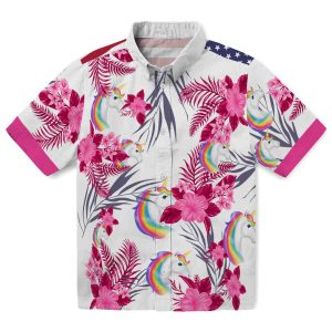 Unicorn Patriotic Hibiscus Design Hawaiian Shirt Best selling