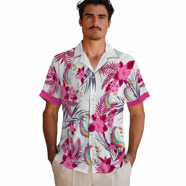 Unicorn Patriotic Hibiscus Design Hawaiian Shirt High quality