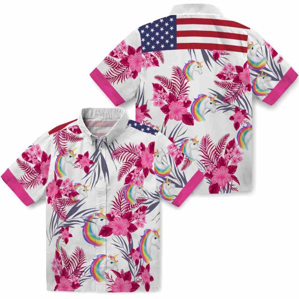 Unicorn Patriotic Hibiscus Design Hawaiian Shirt Latest Model