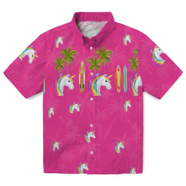 Unicorn Surfboard Palm Hawaiian Shirt Best selling