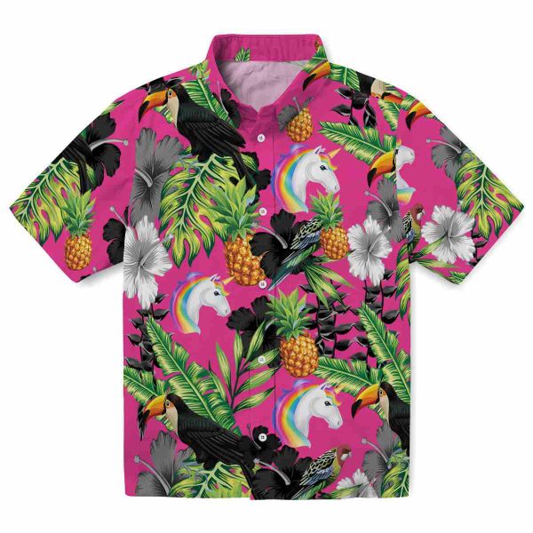 Unicorn Toucan Hibiscus Pineapple Hawaiian Shirt Best selling