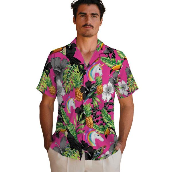 Unicorn Toucan Hibiscus Pineapple Hawaiian Shirt High quality