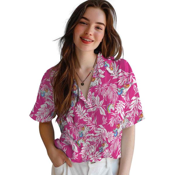 Unicorn Tropical Leaf Hawaiian Shirt Trendy