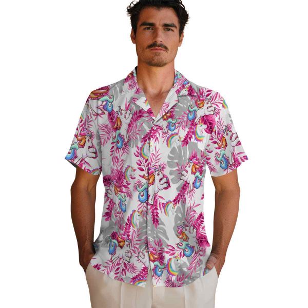 Unicorn Tropical Leaves Hawaiian Shirt High quality