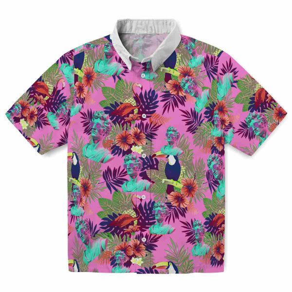 Vaporwave Floral Toucan Hawaiian Shirt Best selling