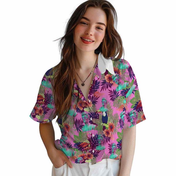 Vaporwave Floral Toucan Hawaiian Shirt Trendy