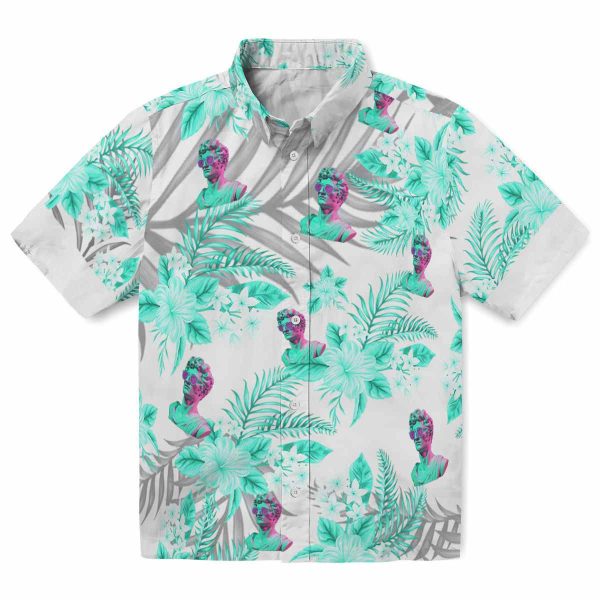 Vaporwave Hibiscus Palm Leaves Hawaiian Shirt Best selling