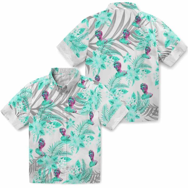 Vaporwave Hibiscus Palm Leaves Hawaiian Shirt Latest Model