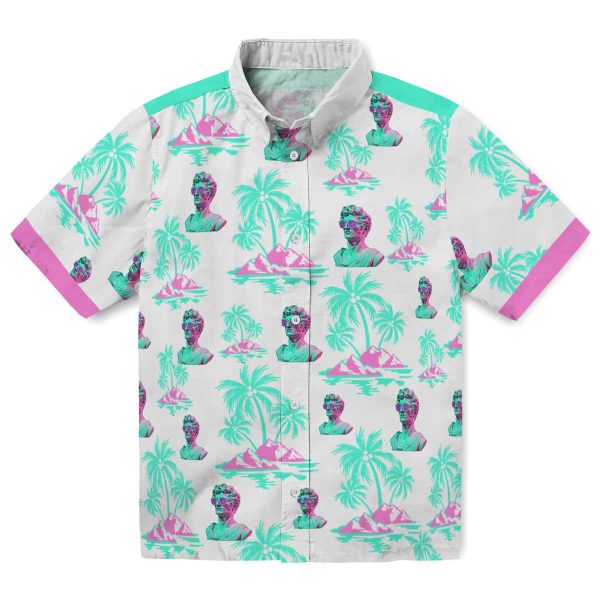 Vaporwave Palm Island Print Hawaiian Shirt Best selling