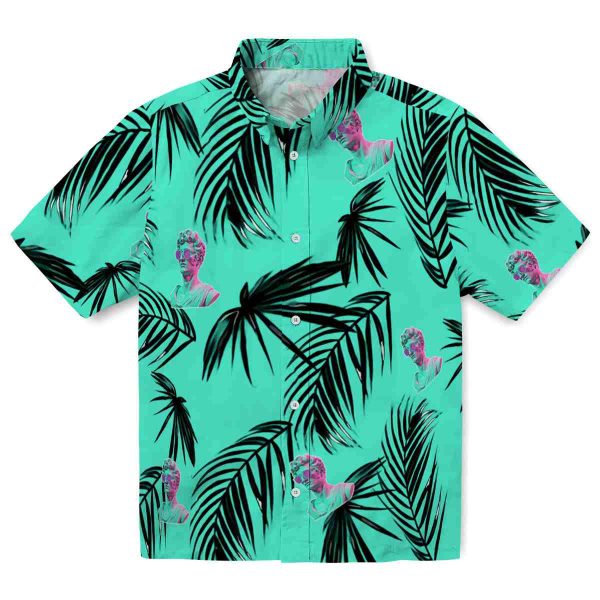 Vaporwave Palm Leaf Hawaiian Shirt Best selling