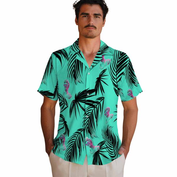 Vaporwave Palm Leaf Hawaiian Shirt High quality