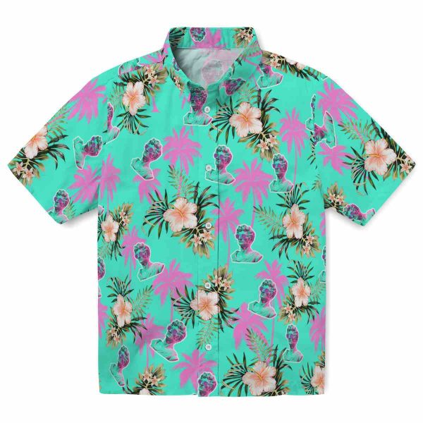 Vaporwave Palm Tree Flower Hawaiian Shirt Best selling