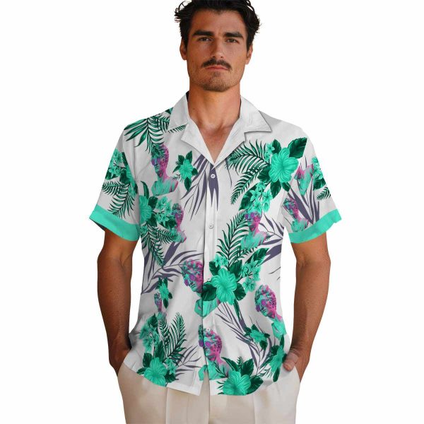 Vaporwave Patriotic Hibiscus Design Hawaiian Shirt High quality