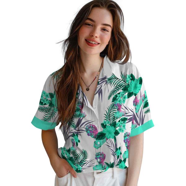 Vaporwave Patriotic Hibiscus Design Hawaiian Shirt Trendy