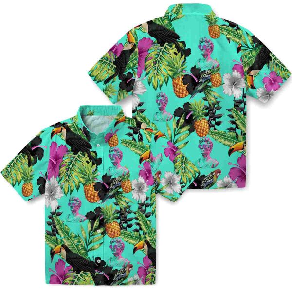 Vaporwave Toucan Hibiscus Pineapple Hawaiian Shirt Latest Model