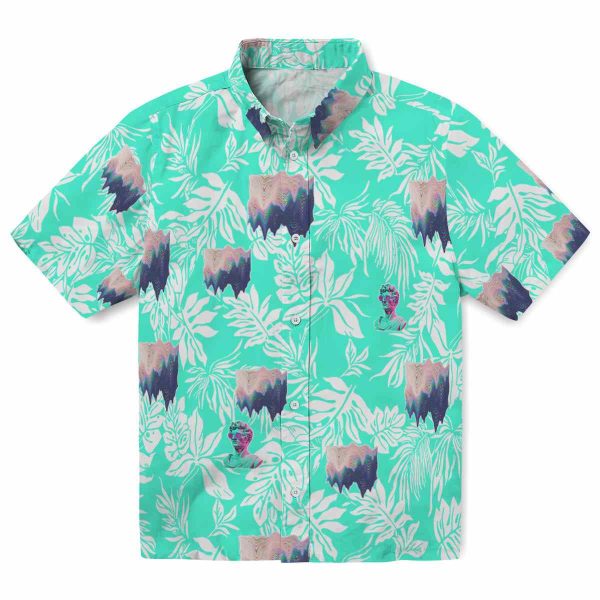 Vaporwave Tropical Leaf Hawaiian Shirt Best selling