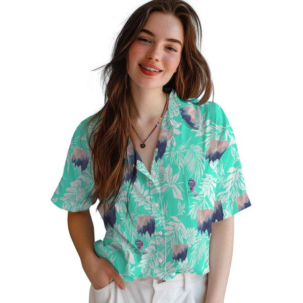 Vaporwave Tropical Leaf Hawaiian Shirt Trendy