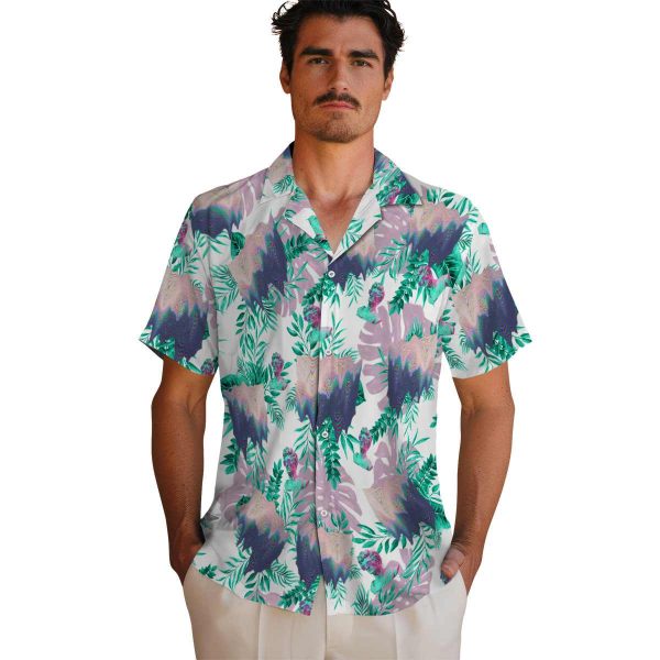 Vaporwave Tropical Leaves Hawaiian Shirt High quality