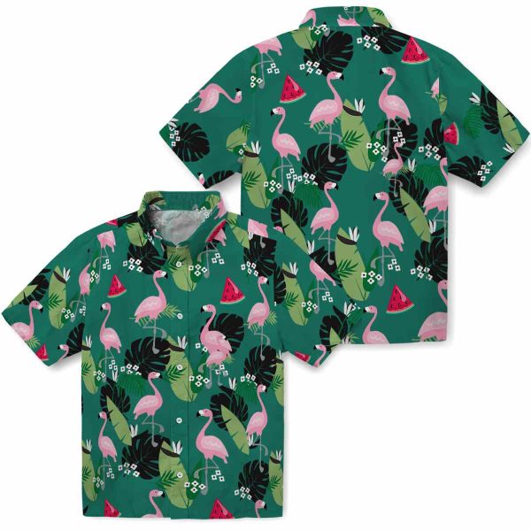 Watermelon Flamingo Leaf Motif Hawaiian Shirt Latest Model