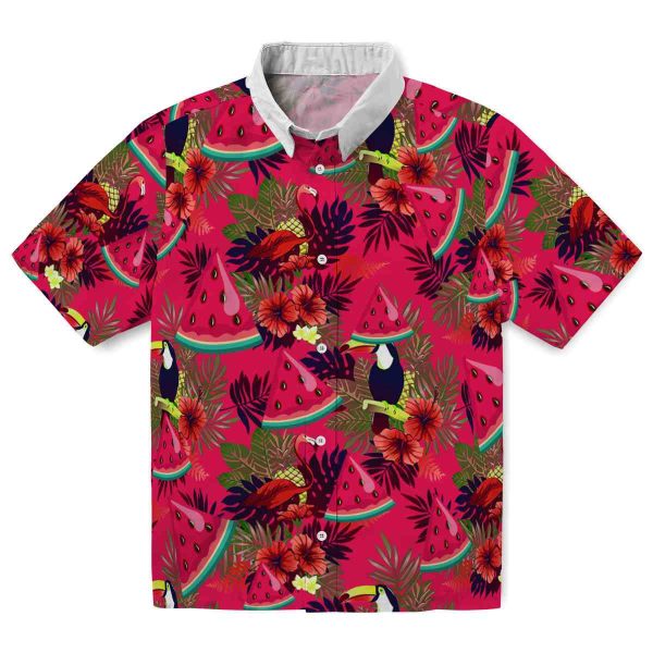 Watermelon Floral Toucan Hawaiian Shirt Best selling