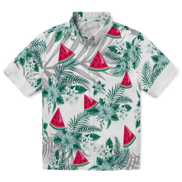 Watermelon Hibiscus Palm Leaves Hawaiian Shirt Best selling