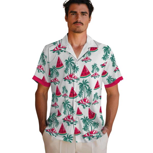 Watermelon Palm Island Print Hawaiian Shirt High quality