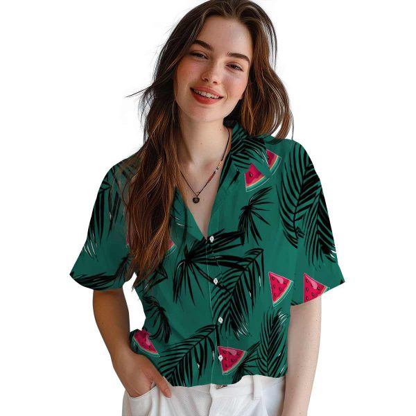 Watermelon Palm Leaf Hawaiian Shirt Trendy