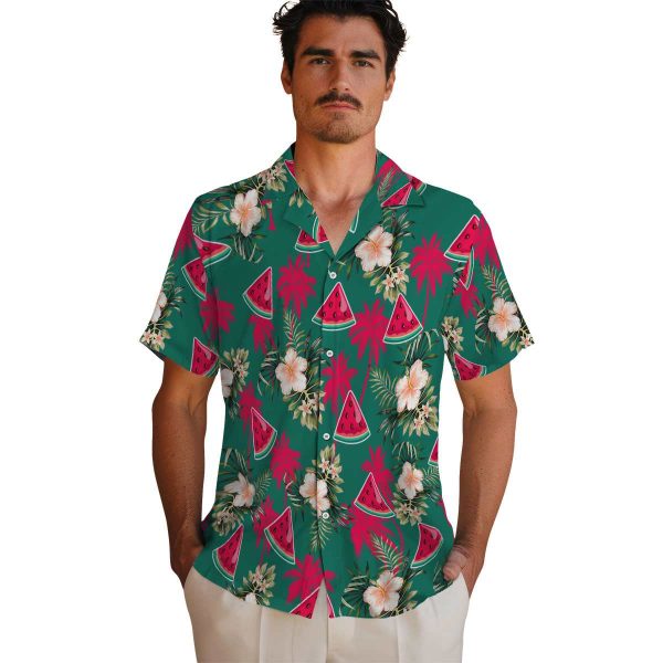 Watermelon Palm Tree Flower Hawaiian Shirt High quality