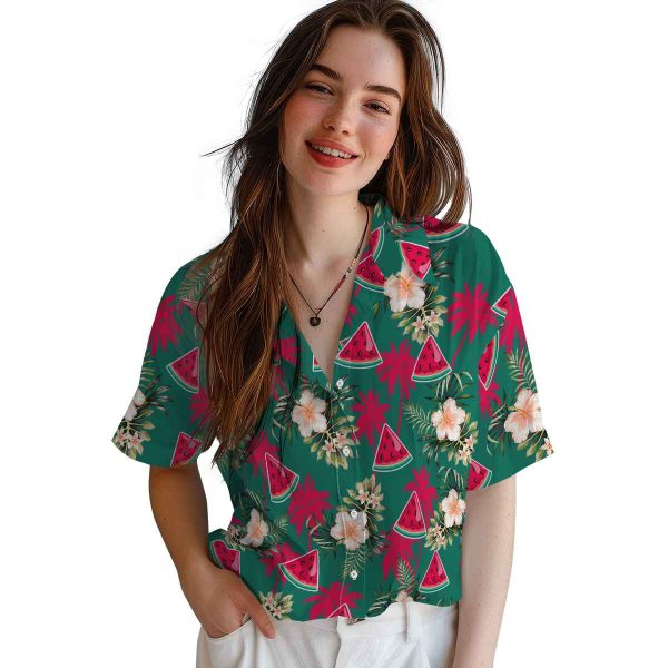 Watermelon Palm Tree Flower Hawaiian Shirt Trendy