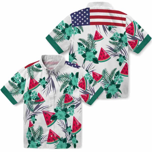 Watermelon Patriotic Hibiscus Design Hawaiian Shirt Latest Model