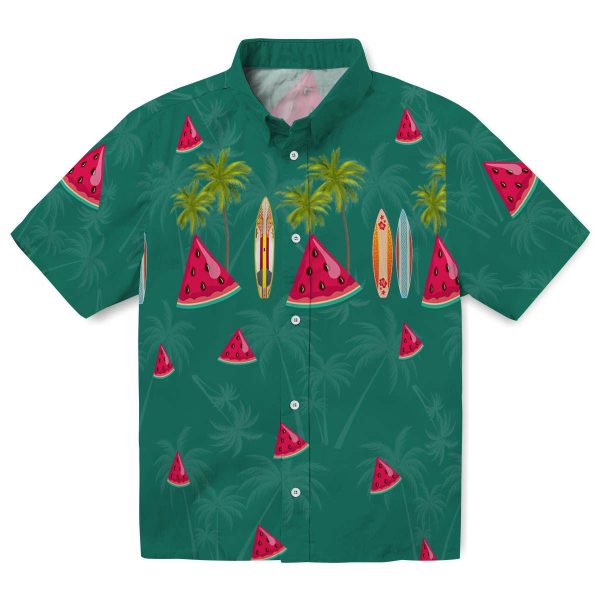 Watermelon Surfboard Palm Hawaiian Shirt Best selling