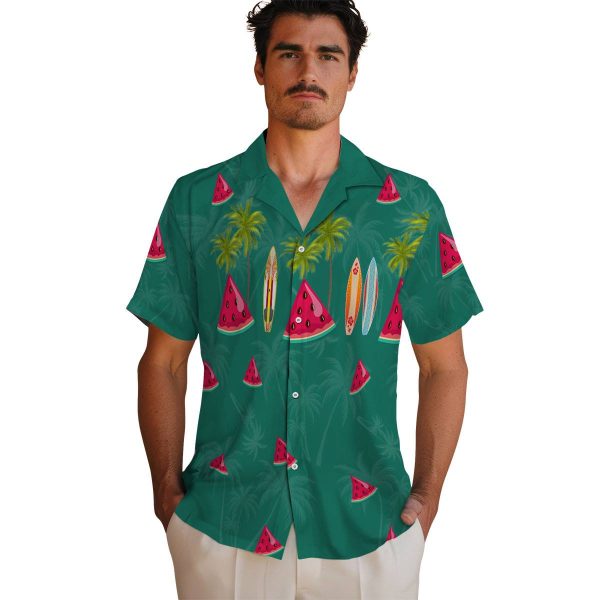 Watermelon Surfboard Palm Hawaiian Shirt High quality