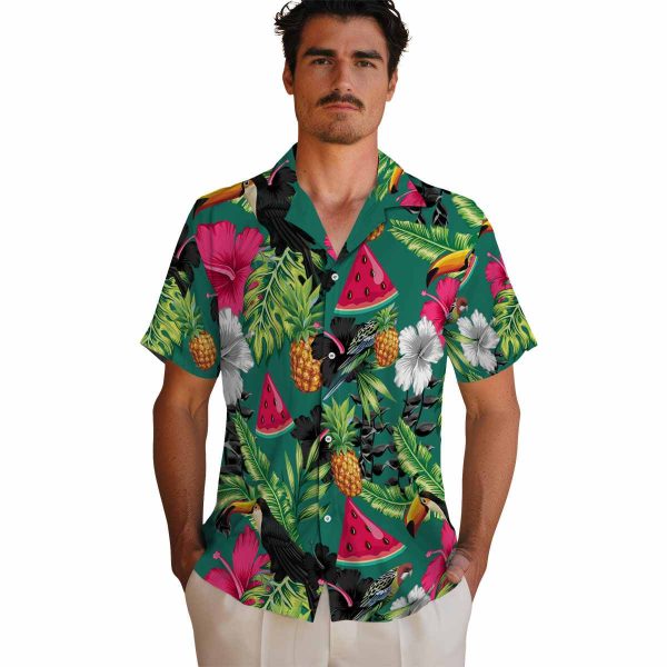 Watermelon Toucan Hibiscus Pineapple Hawaiian Shirt High quality