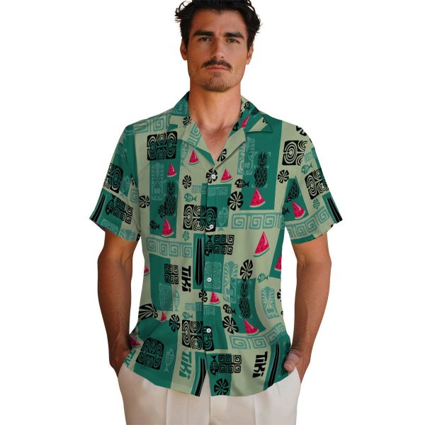 Watermelon Tribal Symbols Hawaiian Shirt High quality