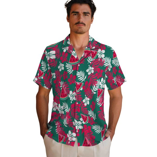 Watermelon Tropical Floral Hawaiian Shirt High quality