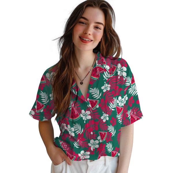 Watermelon Tropical Floral Hawaiian Shirt Trendy