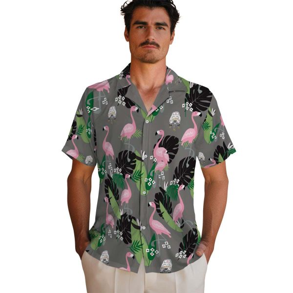 Wedding Flamingo Leaf Motif Hawaiian Shirt High quality