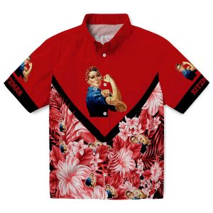 40s Floral Chevron Hawaiian Shirt Best selling