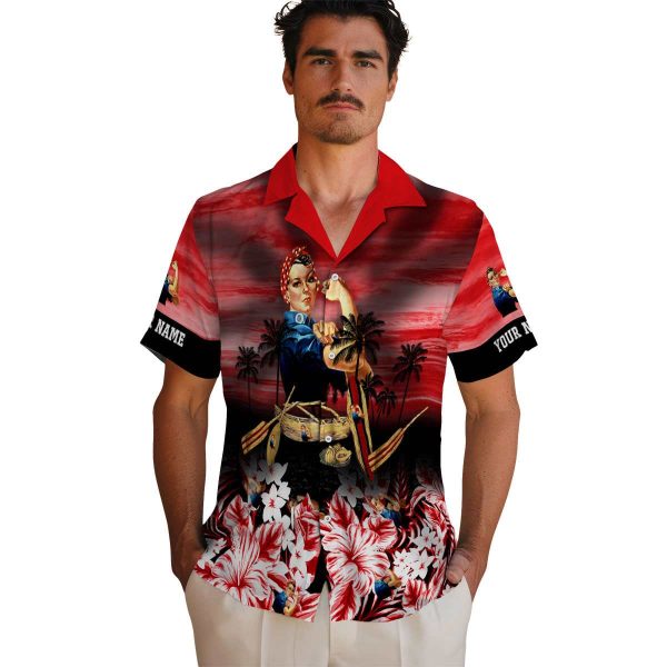 40s Tropical Canoe Hawaiian Shirt High quality