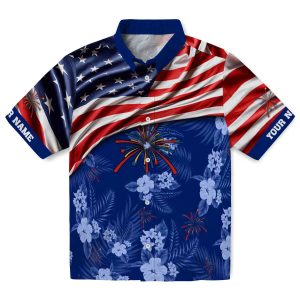 4th Of July US Flag Hibiscus Hawaiian Shirt Best selling