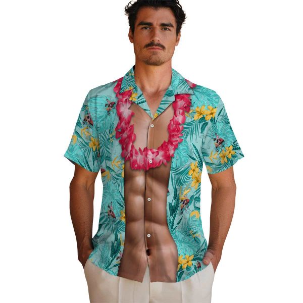 50s Chest Illusion Hawaiian Shirt High quality