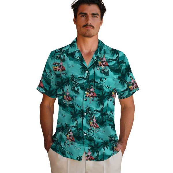 50s Coastal Palms Hawaiian Shirt High quality