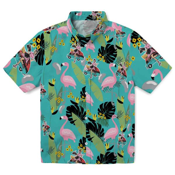 50s Flamingo Leaves Hawaiian Shirt Best selling