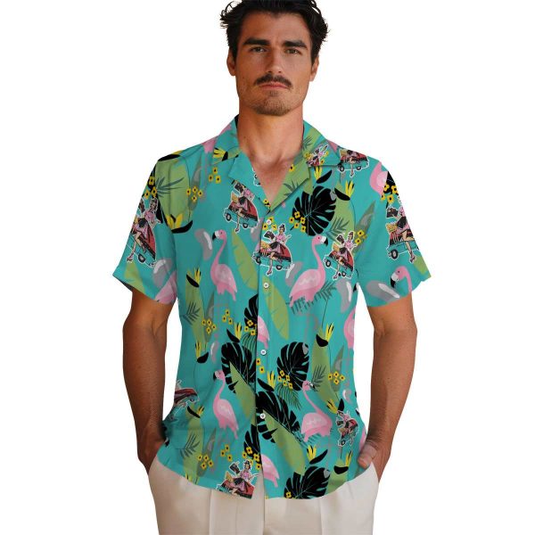 50s Flamingo Leaves Hawaiian Shirt High quality