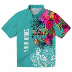50s Floral Polynesian Hawaiian Shirt Best selling