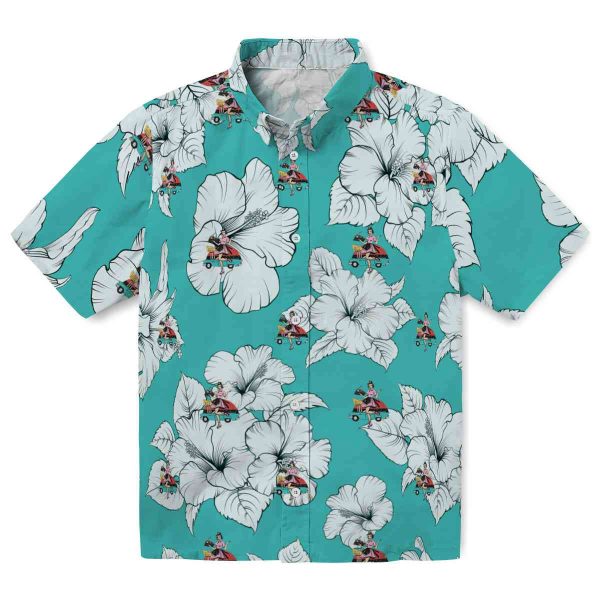 50s Hibiscus Blooms Hawaiian Shirt Best selling